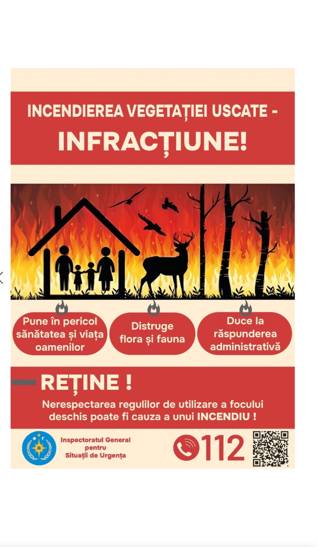 Riscul izbucnirii incendiilor de vegetație